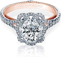 Verragio Split Shank Pave Halo Diamond Engagement Ring