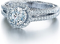Verragio Venetian Collection Pave Diamond Engagement Ring With Halo