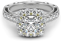 Verragio Yellow Diamond Halo Diamond Engagement Ring