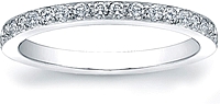 Wedding Band with Pave-Set Round Diamonds- 1/3ct tw