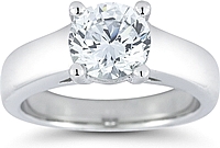Wide Shank Solitaire Engagement Ring